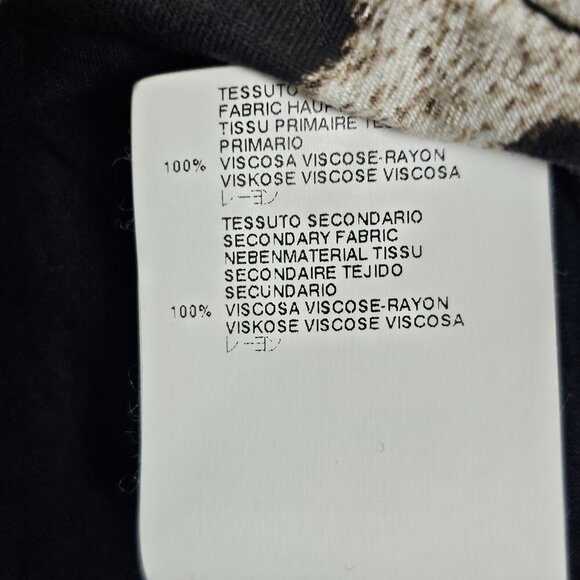 Just Cavalli Large Black Jersey Animal Printed Trim Scoop Neck Shirt Long Sleeve - Picture 5 of 5